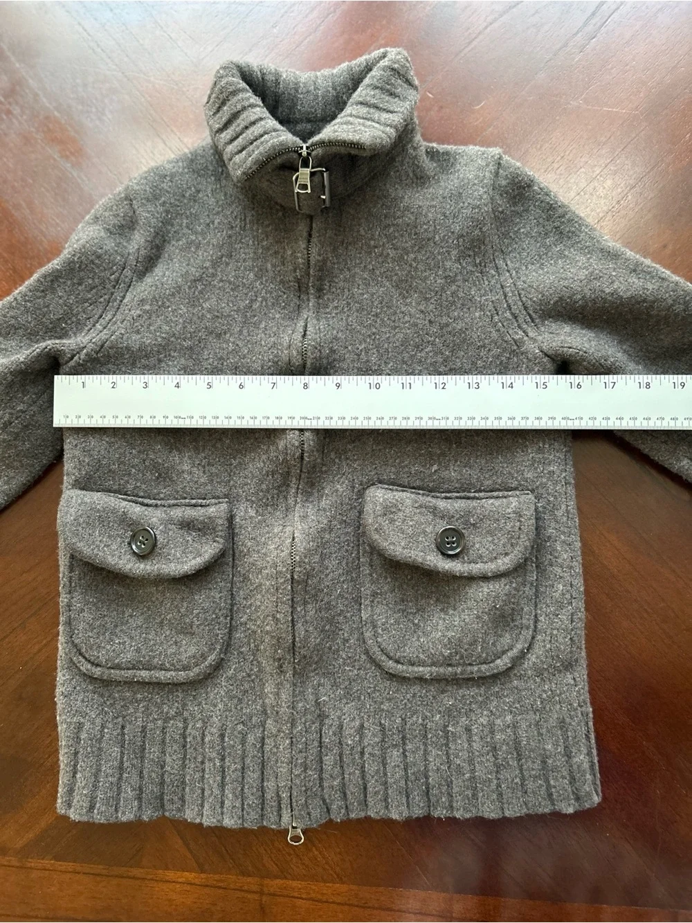 Banana Republic Brown Zip-Up Bomber Jacket 95% wool 5% cashmere  size S